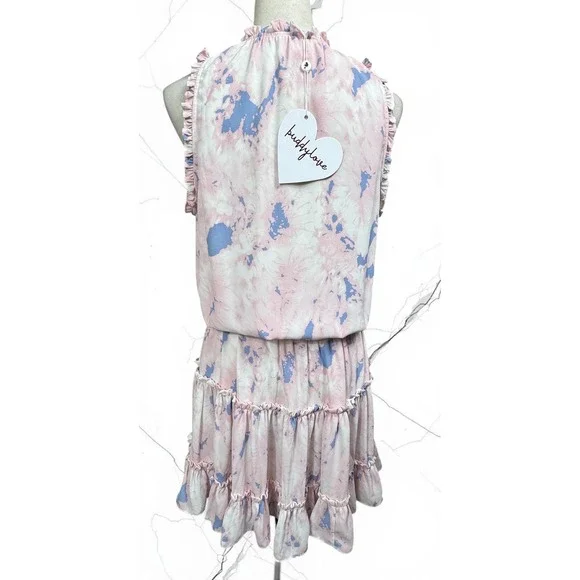 BuddyLove Sleeveless Tiered Dress Women M Pink Marble Ruffle Drawstring
New - Picture 3 of 10